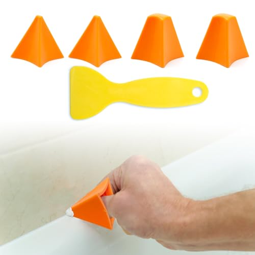 Sxutop 6 Stück/Set Caulk Finishing Tool Wiederverwendbare Effektive Seam Sealer Tool Abdichtung Applikator Werkzeug Vielseitig Applikator Werkzeug Tragbare Dichtungswerkzeug für Wandfugen Boden Fugen von Sxutop