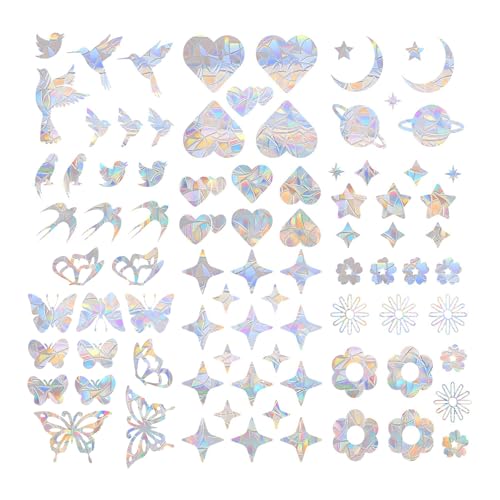 Sxutop 6 Stück Wandaufkleber Fenster Prism Fenster Aufkleber Regenbogen Fensterfolie Sticker für Vogelschläge Anti Kollision Aufkleber Fenster Um zu Verhindern Dass VöGel Gegen Die Fenster Fliegen von Sxutop
