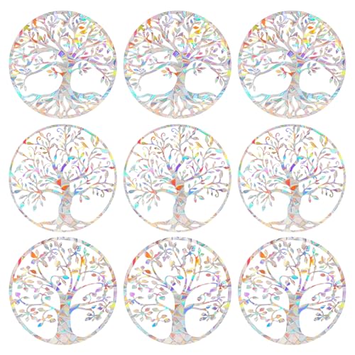 Sxutop 9 Stück Sonnenfänger Sticker Regenbogen Fensterfolie Prisma PVC Fensteraufkleber Elektrostatische Adsorption Anti Kollision Fenster Aufkleber für Vogelschläge Schützt Vögel vor Glaskollisionen von Sxutop