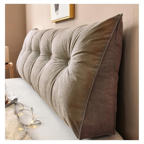 Sxwdeu Großes Keilkissen, Kopfteil, dreieckige Auflage, Lesekissen, Lendenwirbelstützkissen, Taille, Rückenlehne, weiches Sofa, Tagesbett, Positionierungsrolle (Kaffee, 120 x 50 x 20 cm) von Sxwdeu