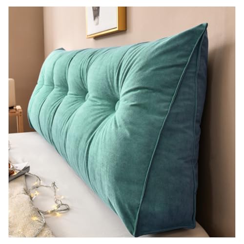 Sxwdeu Großes Keilkissen, Kopfteil, dreieckige Auflage, Lesekissen, Lendenwirbelstützkissen, Taille, Rückenlehne, weiches Sofa, Tagesbett, Positionierungsrolle (Türkis, 100 x 50 x 20 cm) von Sxwdeu
