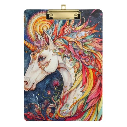 A Cute Cartoon White Unicorns A4 Long clipboard clipboard automotive plastic for Coaches Medical Classroom Size 9 x 12 von SyXIOP