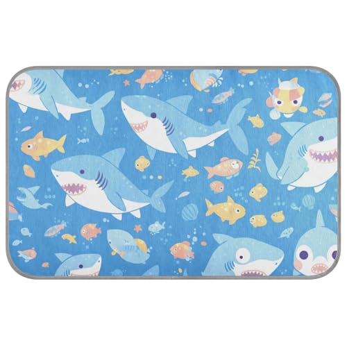 Angry Great White Shark Sky Blue Summer Summer Dog Cooling Mats for Dogs for Rabbit Cat Outdoor Cute Manta Fria Para Perros M von SyXIOP