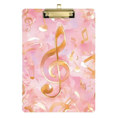 Aquarell-Musiknoten-Ordner mit Klemmbrett, wasserdicht, für 5. Klasse, für Lehrer, Größe 22,9 x 30,5 cm, goldfarben / rosa Aquarell-Musiknoten-Ordner mit Klemmbrett, wasserdicht, für 5. Klasse, für Lehrer, Größe 22,9 x 30,5 cm, goldfarben / rosa von SyXIOP