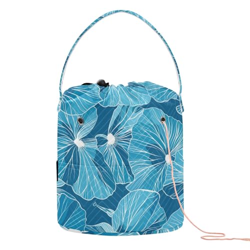Bold Line Häkelgarn-Tasche mit Löchern, Blatt-Geranie, Cyanblau, Häkel-Organizer-Tasche für Kunstbedarf, agujas de Crochet para tejer Bold Line Häkelgarn-Tasche mit Löchern, Blatt-Geranie, Cyanblau, Häkel-Organizer-Tasche für Kunstbedarf, agujas de Crochet para tejer von SyXIOP