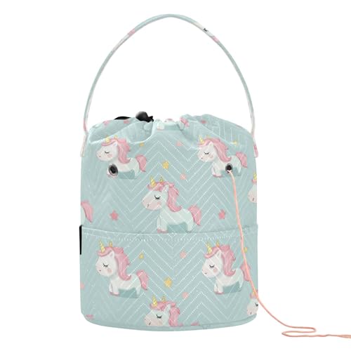 Cartoon-Einhörner, niedliche grüne Aufbewahrungstaschen, tragbare Häkeltaschen für Nadelhalter, Bolso Para Tejer Cartoon-Einhörner, niedliche grüne Aufbewahrungstaschen, tragbare Häkeltaschen für Nadelhalter, Bolso Para Tejer von SyXIOP