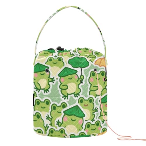 Cartoon-Stricknadel-Set mit niedlichem Frosch, grün, für Stricknadeln, Bolso Para, Hilos de Crochet von SyXIOP