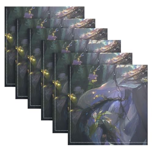 Fairy Game Anime Girl dekorative schwere Stoffservietten Mittagessen Polyester Tuch Servietten Küche Tisch Para Servilletas 50,8 x 50,8 cm Set von 6 von SyXIOP