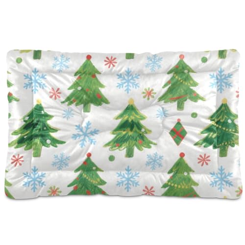 Frohe Weihnachten grüne Weihnachtsbaum-Haustier-Schlafmatte, weich, rutschfest, für große, mittelgroße und kleine Hunde, 91,4 x 61 cm von SyXIOP