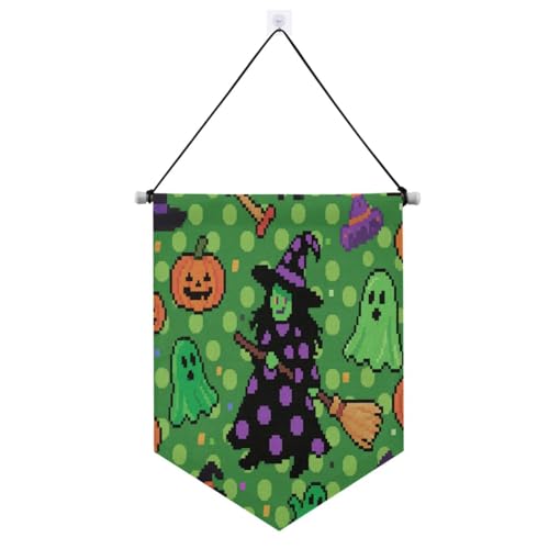 Halloween Grün Polka Dot Halloween Dekorationen Banner zum Aufhängen mit Teleskopstange Tür Banner Wandbehang Party Dekorationen für Festival & besondere Tage Suministros para fiesta de von SyXIOP