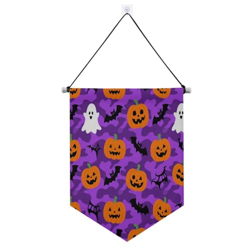 Halloween-Halloween-Dekoration, lila Camouflage, Kürbis-Dekoration, hängende Banner mit Teleskopstange, Banner, Flaggen, Hof-Dekoration, Outdoor, für Büro, Schule, Klassenzimmer, Schlafsaal Halloween-Halloween-Dekoration, lila Camouflage, Kürbis-Dekoration, hängende Banner mit Teleskopstange, Banner, Flaggen, Hof-Dekoration, Outdoor, für Büro, Schule, Klassenzimmer, Schlafsaal von SyXIOP