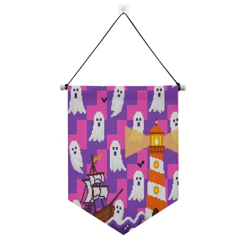 Halloween Pixel Halloween Dekorationen Hängendes Banner mit Teleskopstange Banner Display hängende Dekorationen für Festival & besondere Tage suministros para fiesta de a?o nuevo von SyXIOP