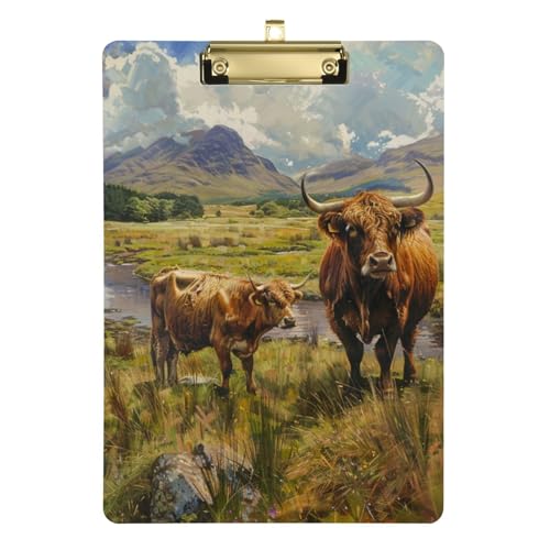 Highland Cattle Grass A4 Doppel-Klemmbrett, Ordner, Krankenpflege, medizinisches Klemmbrett, Hartbrett für Lehrer, Krankenpflege, Größe 22,9 x 30,5 cm Highland Cattle Grass A4 Doppel-Klemmbrett, Ordner, Krankenpflege, medizinisches Klemmbrett, Hartbrett für Lehrer, Krankenpflege, Größe 22,9 x 30,5 cm von SyXIOP