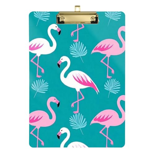 Klemmbrett mit elegantem Tier-Flamingo, Pfirsichfarben, Cyan, A4, Restaurant-Klemmbrett, Kunststoff, für personalisierte Klemmbretter für Lehrer, Größe 22,9 x 30,5 cm Klemmbrett mit elegantem Tier-Flamingo, Pfirsichfarben, Cyan, A4, Restaurant-Klemmbrett, Kunststoff, für personalisierte Klemmbretter für Lehrer, Größe 22,9 x 30,5 cm von SyXIOP