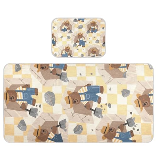 Kühlende Babybett-Matratze mit Cartoon-Bierarbeitern, 71,1 x 132,1 cm, atmungsaktive Bettauflagen für Kinder für Babys und Kleinkinder von SyXIOP