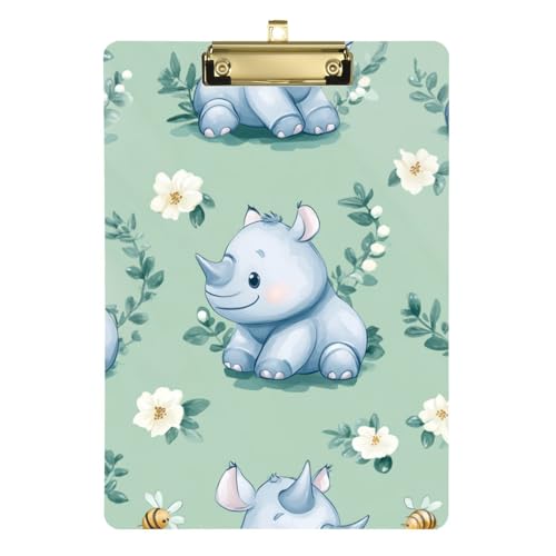 Niedliches Nashorn Green_4 A4 Klemmbrett Batting Lineup Klemmbrett Transparent für Lehrer Must Haves für Klassenzimmer Grundschule Größe 22,9 x 30,5 cm Niedliches Nashorn Green_4 A4 Klemmbrett Batting Lineup Klemmbrett Transparent für Lehrer Must Haves für Klassenzimmer Grundschule Größe 22,9 x 30,5 cm von SyXIOP