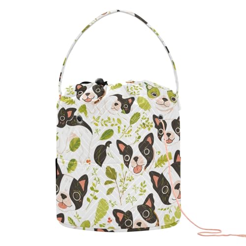 Simple Boston Dogs Green Spring Reisetasche Tragbare Häkelnadelhülle für Stricknadeln, Artikulos para Crochet von SyXIOP