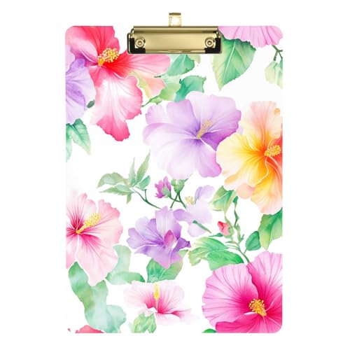 Südkorea Hibiskus Syriacus Beauty Summer Flowers_97890_3 A4-Klemmbretter Kinder Skinny Klemmbrett Transparent für Klassenzimmer Zubehör für Lehrer Grundschule Größe 22,9 x 30,5 cm von SyXIOP