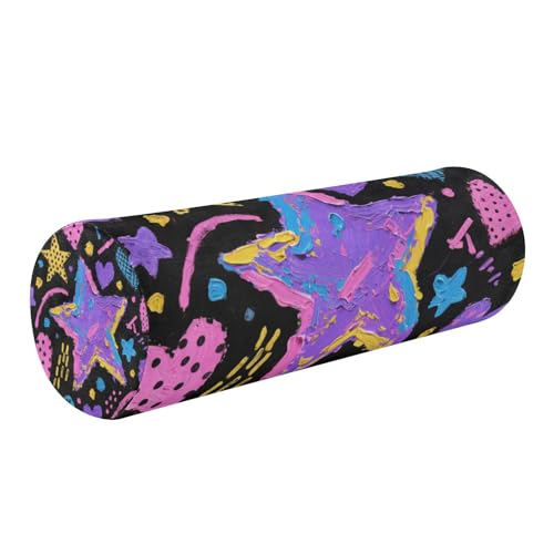 SyXIOP Almohada para cervicales y cuello rundes Nackenrolle-Kissen in Herzform mit Reißverschluss, kühles Lila von SyXIOP