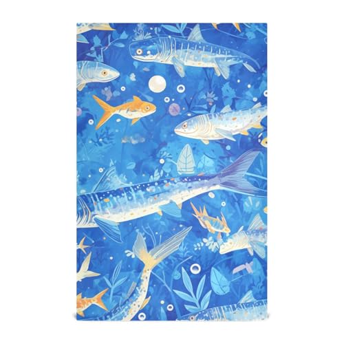 SyXIOP Cartoon Barracuda Dekoratives Handtuch Country Now Designs Mehlsack Küchentücher Geschirrtücher French articulos para decorar la cocina 71,1 x 45,7 cm 6 Stück von SyXIOP