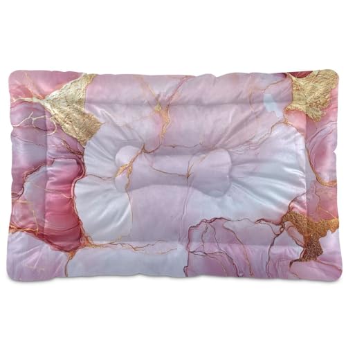 SyXIOP Haustier-Matratze, waschbar, weich, bequem, rutschfeste Unterseite, für mittelgroße und große Hunde, 91,4 x 61 cm, Roségold von SyXIOP