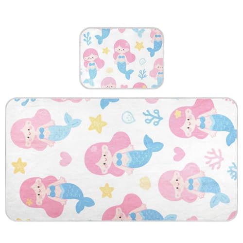 SyXIOP Kühlende Baby-Matratze mit niedlichem Cartoon-Meerjungfrau, 71,1 x 132,1 cm, atmungsaktive Pads für Kinder und Erwachsene SyXIOP Kühlende Baby-Matratze mit niedlichem Cartoon-Meerjungfrau, 71,1 x 132,1 cm, atmungsaktive Pads für Kinder und Erwachsene von SyXIOP