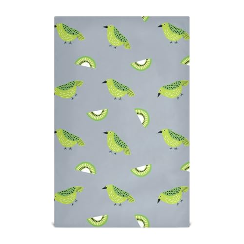 SyXIOP Oliver Jeffers Style Kiwi Jade Bird Design Grün dekoratives Küchen-Geschirrtuch Druck Küche saugfähiges Design schnell trocknend articulos para decorar la cocina 71,1 x 45,7 cm 6 Stück von SyXIOP