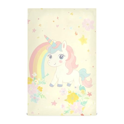 SyXIOP Pastell Rainbow Dreamy Unicorns dekorative Küchentücher Geschirrtücher Geschirrtücher saugfähiges Handtuch Camping Now Designs Zubehör Para Mesas 71,1 x 45,7 cm Set von 6 Stück von SyXIOP