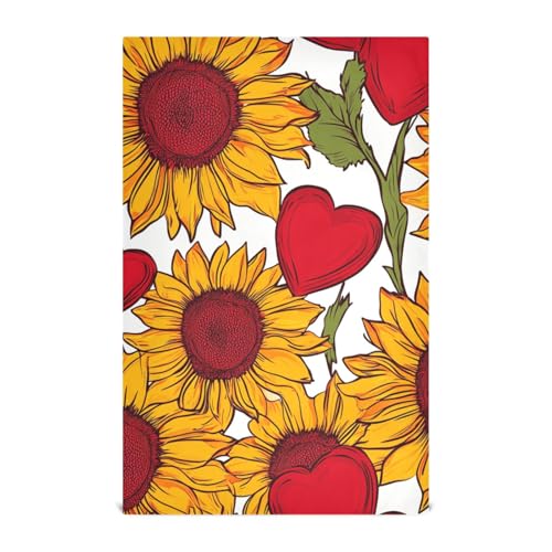 SyXIOP Sunflower Country StyleValentines Dekoratives Handtuch Landhausstil Moderne Küche saugfähige Handtücher Design farbige Toallas de Microfibra para limpieza 71,1 x 45,7 cm Set mit 6 Stück von SyXIOP