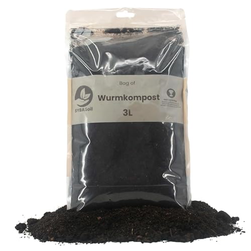 Premium SYBAsoil Wurmkompost 3 Liter, Wurmhumus, Besser als Kompost von Sybotanica