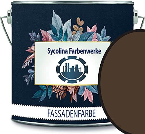 Fassadenfarbe mit Lotuseffekt hochwertige Silikonharzfarbe Sockelfarbe RAL 8014 Sepiabraun // Sycolina Farbenwerke von Sycolina Farbenwerke