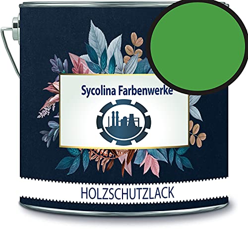 Holzschutzlack Holzlack Holzlasur wetterbeständiger Langzeitschutz Wetterschutzfarbe Holzschutzfarbe RAL 6018 Gelbgrün // Sycolina Farbenwerke von Sycolina Farbenwerke