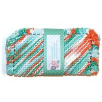 Handgestrickte Geschirrtücher, Türkise Und Orangen Orange Türkise Grüne Gestrickte Geschirrtücher von SydneyKathryns