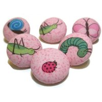 Pinke Daumenlitzen, Pinke Pins, Stoffbezogene Pins. Marienkäfer von SydneyKathryns