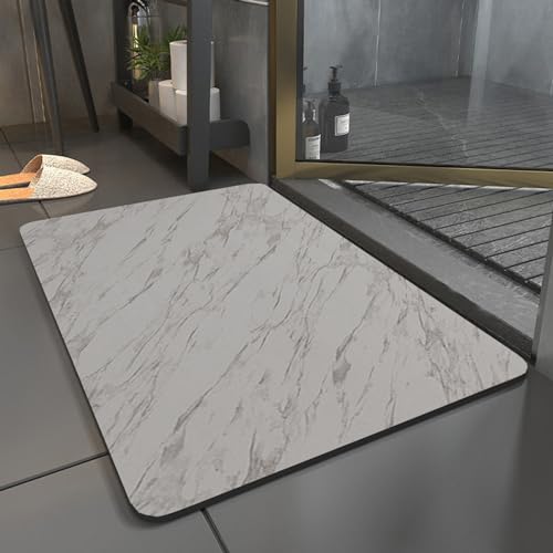 Badematte Rutschfest Für Den Haushalt, 45x70cm Groß Badezimmer Duschvorleger, Marmormuster Badvorleger Rutschfest Waschbar, Super Absorbierende Bodenmatte, Einfach Zu Säubern (45 x 70 cm, Hellgrau) Badematte Rutschfest Für Den Haushalt, 45x70cm Groß Badezimmer Duschvorleger, Marmormuster Badvorleger Rutschfest Waschbar, Super Absorbierende Bodenmatte, Einfach Zu Säubern (45 x 70 cm, Hellgrau) von Sydzkjyxgs
