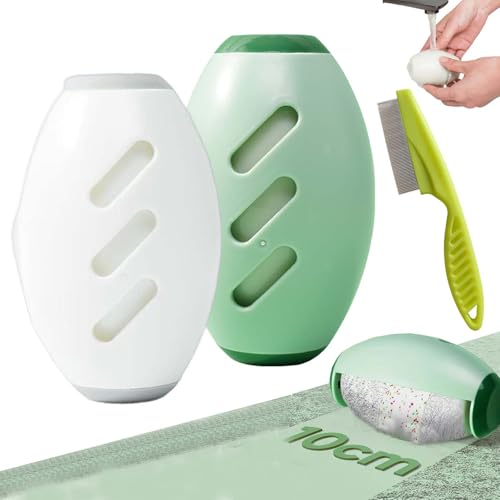 Blinksify Pet Hair Remover, Blinksify Reusable Pet Fur Collector, Blinks Fur Collector, Washable Sticky Roller, Reusable Lint Rollers for Pet Hair, Portable Pet Hair Remover Roller (2PCS) von Syeefula