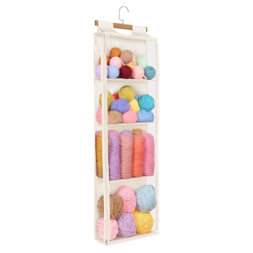 Syeeiex Hängend Garn Aufbewahrungs Tasche mit 4 große Fächer, Stricktaschen Aufbewahrungstasche für Wolle Mit Reißverschluss, Garn Organizer Tasche für Häkeln, Stricken, Kreuzstich und Anderes Zubehör Syeeiex Hängend Garn Aufbewahrungs Tasche mit 4 große Fächer, Stricktaschen Aufbewahrungstasche für Wolle Mit Reißverschluss, Garn Organizer Tasche für Häkeln, Stricken, Kreuzstich und Anderes Zubehör von Syeeiex