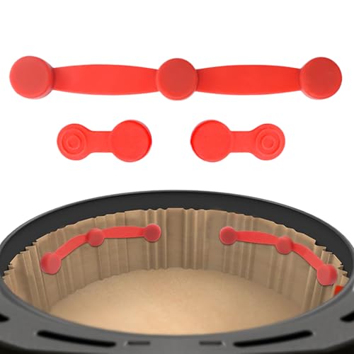 Magnet Silikonschnalle Für Airfryer Backpapier, Magnetische Silikon-Halterung Für Luftfritteusen-backpapier, Linerschlösser Zum Sicheren Kochen Und Verhindern von Syengery