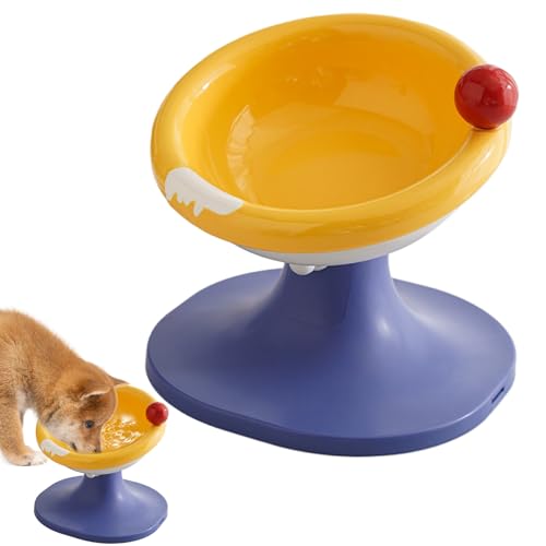 Syengery Erhöhte Katzenschüssel - 60 Grad Geneigte Ergonomische Erhöhte Futterschale,Keramik Katzenschüsseln,Für Kleine Rassen Kätzchen Zuhause Fütterung von Syengery
