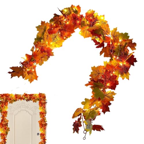 Syengery Herbstgirlande Für Kamin | 1.7 Meter Ahornblatt Girlande Mit LED Beleuchtung | Künstliche Deko Für Erntedankfest Innen Außen Party Zuhause Wohnzimmer Haustür Syengery Herbstgirlande Für Kamin | 1.7 Meter Ahornblatt Girlande Mit LED Beleuchtung | Künstliche Deko Für Erntedankfest Innen Außen Party Zuhause Wohnzimmer Haustür von Syengery