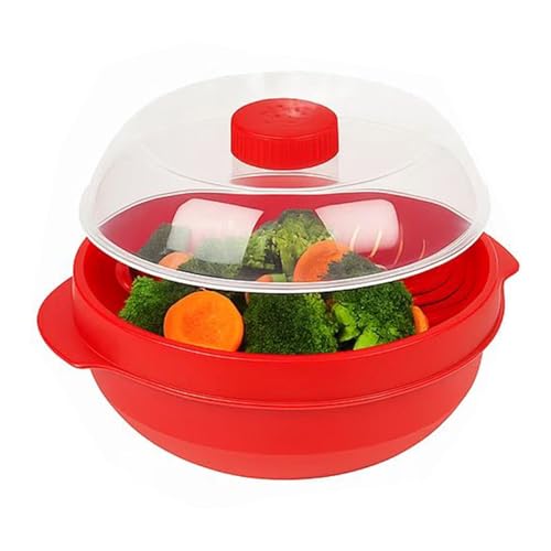 Syengery Mikrowellendämpfer Für | Doppelschicht Küchenerwärmungsschüssel,Mikrowellennahrungsmittel Dämpfer Mit Deckel - Für Haushalt Studentenwohnung Hotel Apartment von Syengery