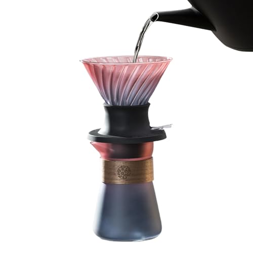 Syengery Pour Over Kaffeebereiter Set - Tee Kanne Kaffee Brühen Becher | Farbverlauf Schnelle Filtration Haushaltswerkzeug für Getränkezubereitung Camping Reisen Studentenwohnheim Hotel Wohnung - Für von Syengery