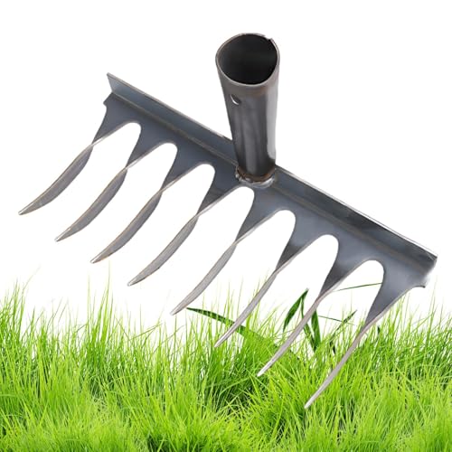 Syengery Robuster Gartenrechen, Bodenlockerungsrechen | Steel Yard Soil Digger Reetdachrechen | Jätzubehör, manueller Gartenrechen zum Belüften des Bodens, Grabenaushub, Rasenpflege, Bodenlockerung von Syengery