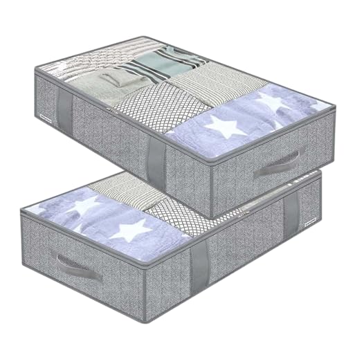 Syengery Unter Dem Bett Storage-Taschen,Klare Bettdeckenaufbewahrung - 2 Stück Staubdicht Faltbar Atmungsaktiv Für Schlafzimmer Wohnzimmer Reise Wohnwagen Wäscheschrank Syengery Unter Dem Bett Storage-Taschen,Klare Bettdeckenaufbewahrung - 2 Stück Staubdicht Faltbar Atmungsaktiv Für Schlafzimmer Wohnzimmer Reise Wohnwagen Wäscheschrank von Syengery