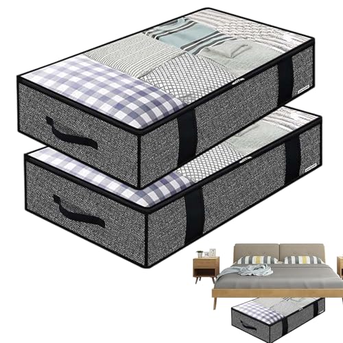 Syengery Unter Dem Bett Storage-Taschen - Durchsichtige Kleiderorganizer-Tasche,2 Stück Staubdicht Faltbar Atmungsaktiv Für Schlafzimmer Wohnzimmer Reise Wohnwagen Wäscheschrank Syengery Unter Dem Bett Storage-Taschen - Durchsichtige Kleiderorganizer-Tasche,2 Stück Staubdicht Faltbar Atmungsaktiv Für Schlafzimmer Wohnzimmer Reise Wohnwagen Wäscheschrank von Syengery