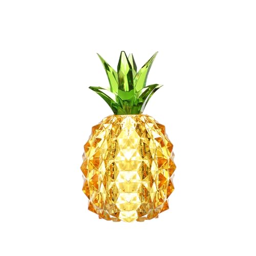 Syfunlv Crystal Pineapple,Glass Pineapple Lamp,Glass Fruit Decor,7.4 x 7.4 x 12.5 cm. Früchte Nachtlicht Pineapple Fairy Lights Ananaslampe aus Acryl,Crystal Pineapple Ornament (dunkelgelb) von Syfunlv