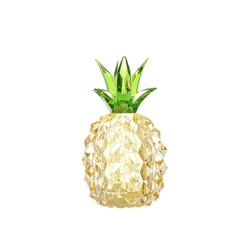 Syfunlv Crystal Pineapple,Glass Pineapple Lamp,Glass Fruit Decor,7.4 x 7.4 x 12.5 cm. Früchte Nachtlicht Pineapple Fairy Lights Ananaslampe aus Acryl,Crystal Pineapple Ornament (hellgelb) von Syfunlv
