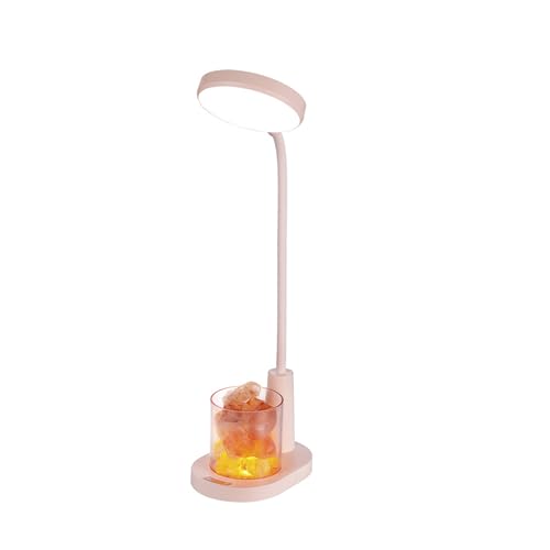 Kabellos Schreibtischlampe, LED Tischlampe Dimmbar,Touch Dimmbar Tischlampe, mit RGB colorful gradient,4 Modi, 3 Lichthelligkeitsstufen USB Aufladbar, 360°Flexibler Schwanenhals Tischleuchte (Rosa) von Syfunlv