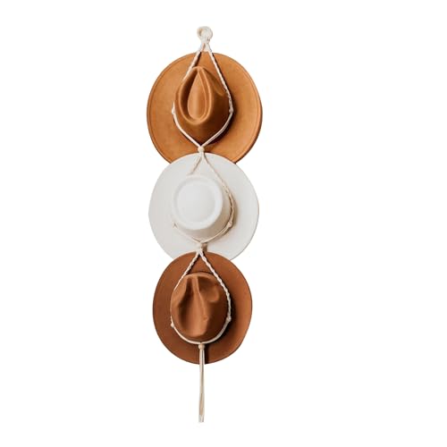 Makramee-Hutaufhänger, Boho-Hutständer, Cowboy-Hut-Aufhänger, Rückseite der Tür, Hut-Organizer,Huthalter für Cowboyhut, breite Krempe, Hut Display,handgeflochtener Hutständer (Stil 3) von Syfunlv