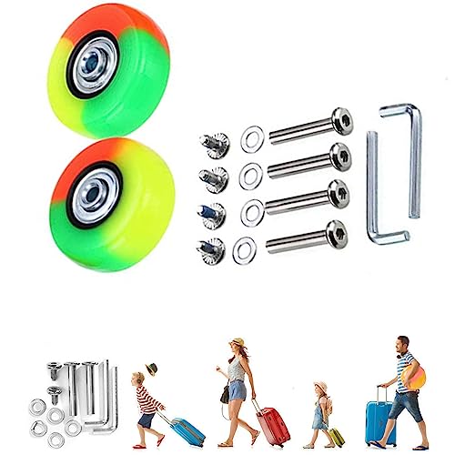 SYFUNLV Gepäck-Koffer-Ersatzräder,1Paar Mute Kofferrollen,50mm*18 mm strapazierfähiges Kofferrad, Gummi,Farbe,für Trolley Koffer Gepäckkoffer Hartschalenkoffer von Syfunlv